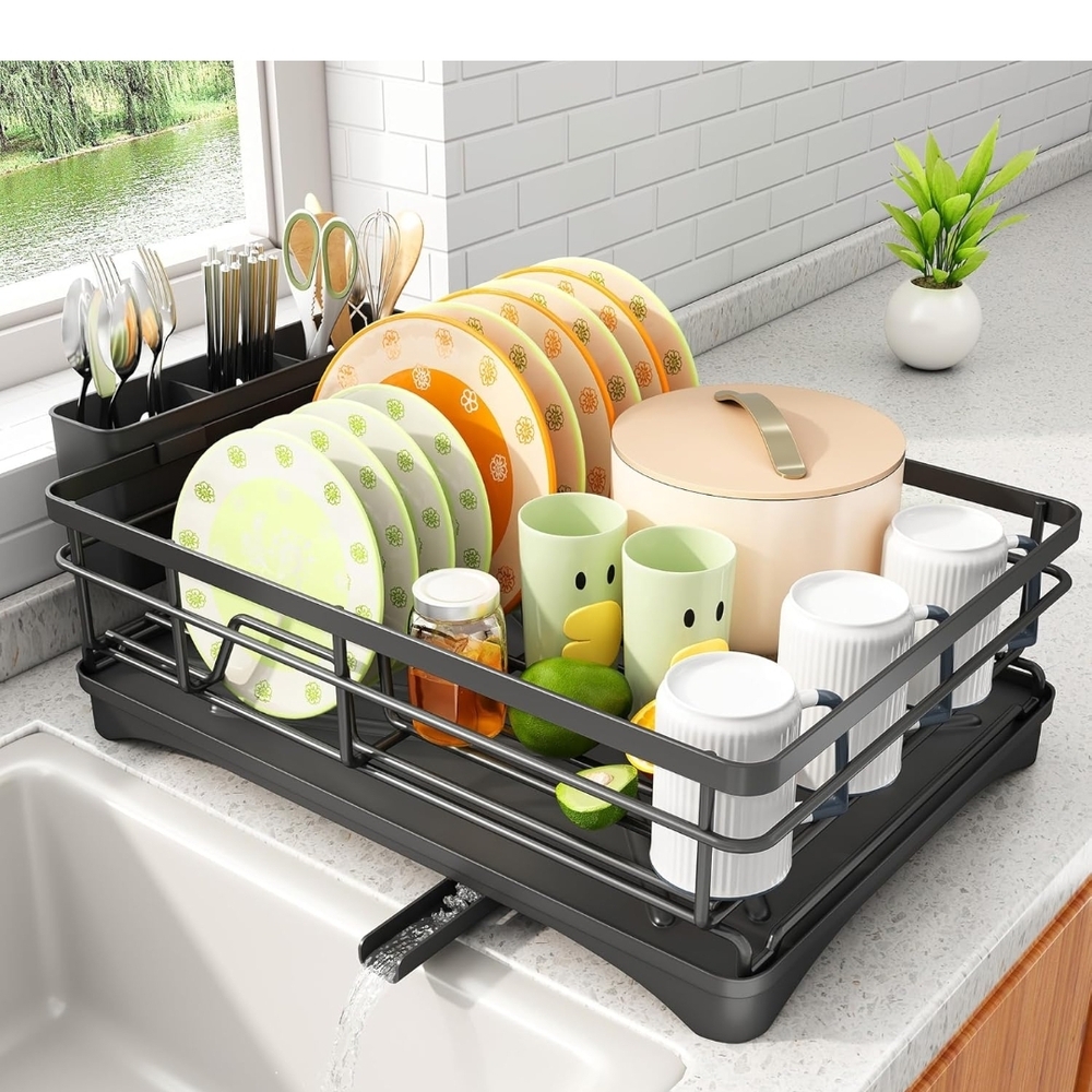 Aesthetic Black Dish Drying Rack